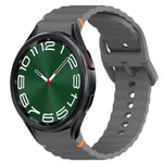 Wavy Grain Stitched Quick Release Silicone Watch Band, For Samsung Galaxy Watch 6 44mm, For Samsung Galaxy Watch 6 40mm, For Samsung Galaxy Watch 6 Classic 43mm, For Samsung Galaxy Watch 5 Pro Golf Edition
