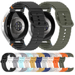 Wavy Grain Stitched Quick Release Silicone Watch Band, For Samsung Galaxy Watch 6 44mm, For Samsung Galaxy Watch 6 40mm, For Samsung Galaxy Watch 6 Classic 43mm, For Samsung Galaxy Watch 5 Pro Golf Edition