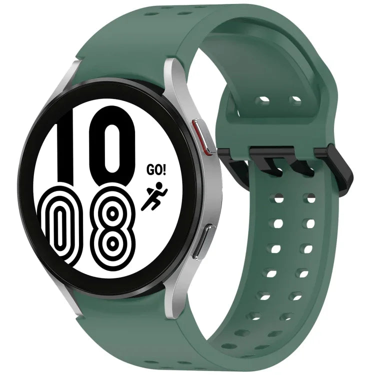 Diplopore Button Quick Release Silicone Watch Band, For Samsung Galaxy Watch 4 40 / 44mm, For Samsung Galaxy Watch 4 Classic 42 / 46mm