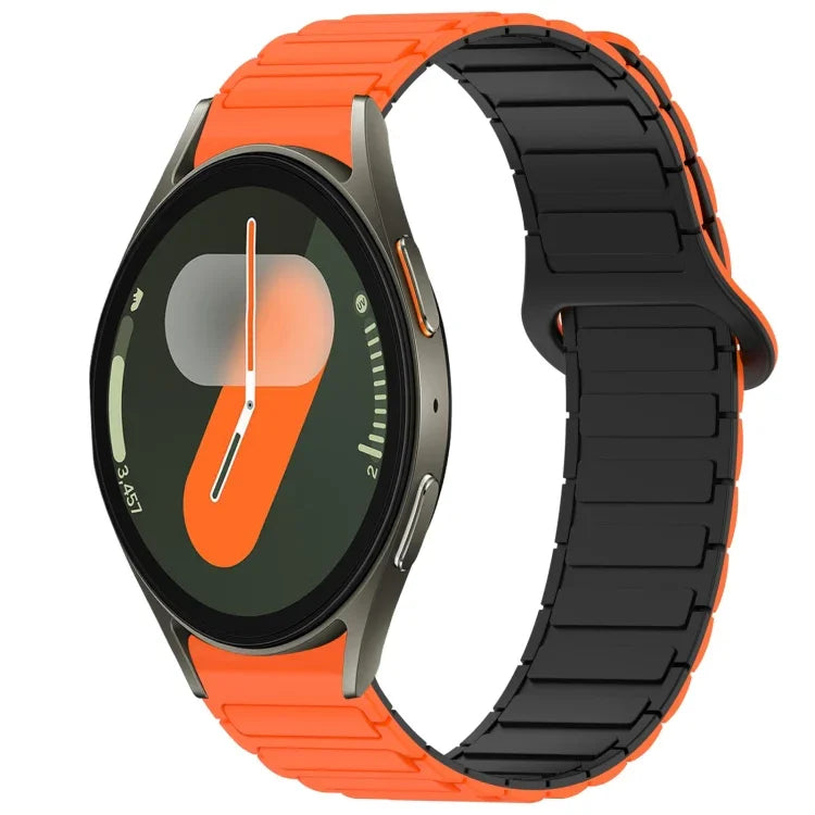 Dual Color Magnetic Buckle Silicone Watch Band, For Samsung Galaxy Watch 7 40 / 44mm