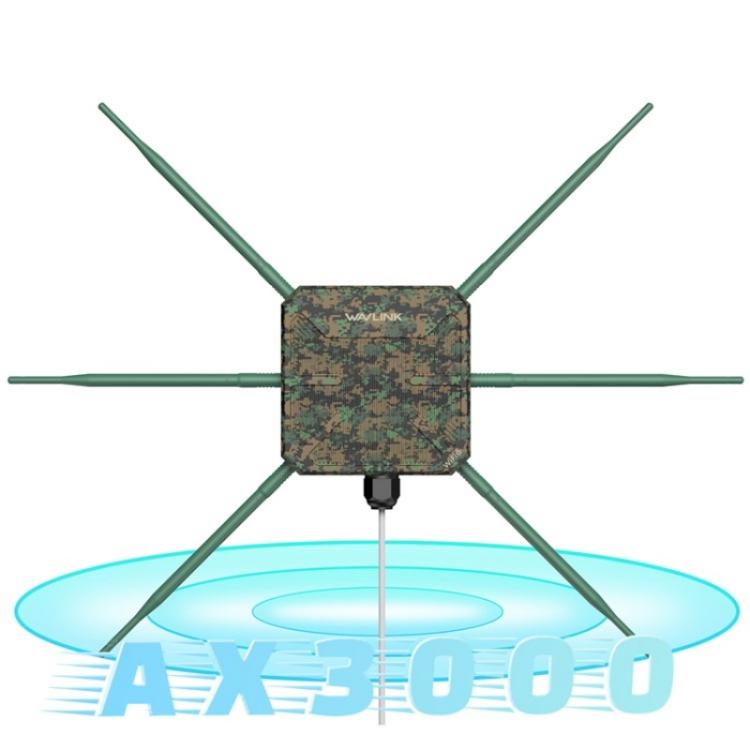 WAVLINK WN588HX3 AX3000 Outdoor WiFi Extender with 6 Antennas Dual Band WiFi Repeater, US Plug, EU Plug, UK Plug, AU Plug