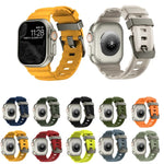 Wild Path Grey Buckle Thickened Silicone Watch Band, For Apple Watch 46mm / 49mm / 45mm / 44mm