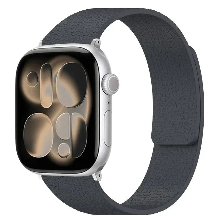Litchi Texture Magnetic Silicone Watch Band, For Apple Watch 46mm / 49mm / 45mm / 44mm, For Apple Watch 42mm / 41mm / 40mm / 38mm