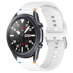 Wavy Grain Stitched 22mm Silicone Watch Band, For Samsung Galaxy Watch 3 45mm