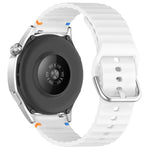 Wavy Grain Stitched 22mm Silicone Watch Band, For Samsung Galaxy Watch 3 45mm