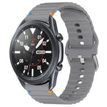 Wavy Grain Stitched 22mm Silicone Watch Band, For Samsung Galaxy Watch 3 45mm