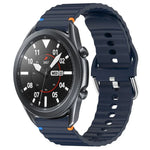 Wavy Grain Stitched 22mm Silicone Watch Band, For Samsung Galaxy Watch 3 45mm