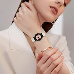 Quick Release Lychee Texture Black Turtle Back Buckle Leather Watch Band, For Samsung Galaxy Watch 7 40 / 44mm