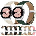 Quick Release Lychee Texture Silver Turtle Back Buckle Leather Watch Band, For Samsung Galaxy Watch 7 40 / 44mm