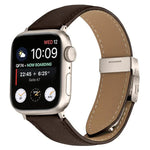 Lychee Texture Starlight Turtle Back Buckle Leather Watch Band, For Apple Watch 46mm / 49mm / 45mm / 44mm, For Apple Watch 42mm / 41mm / 40mm / 38mm