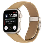 Lychee Texture Starlight Turtle Back Buckle Leather Watch Band, For Apple Watch 46mm / 49mm / 45mm / 44mm, For Apple Watch 42mm / 41mm / 40mm / 38mm