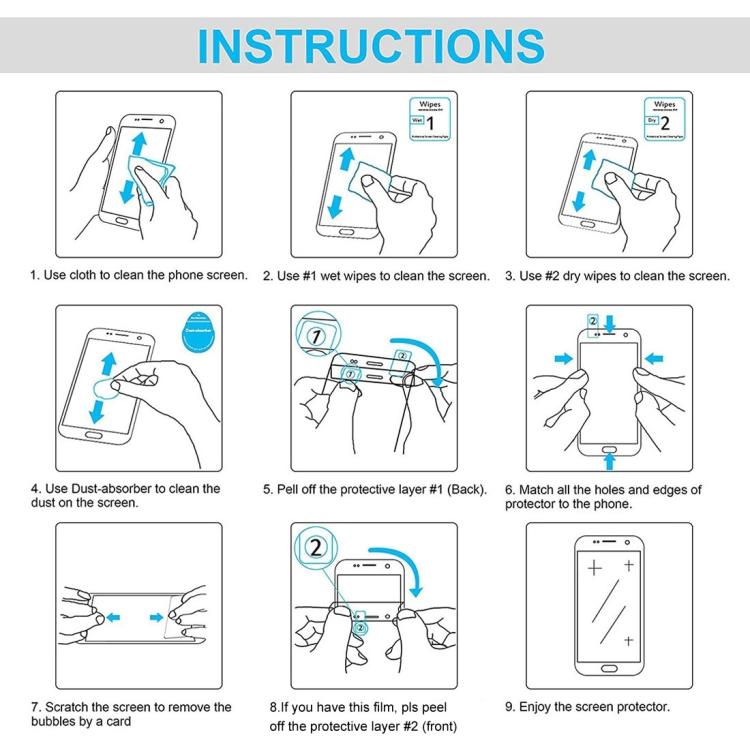 2pcs NORTHJO A++ 0.3mm Screen Full Glue Silk Printing Tempered Glass Film, For iPhone 17 Pro Max, For iPhone 17 Pro, For iPhone 17, For iPhone Air