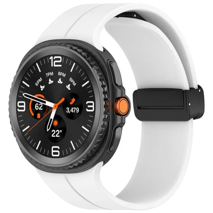 Folding Magnetic Buckle Silicone Watch Band, For Samsung Galaxy Watch8 / Watch8 Classic