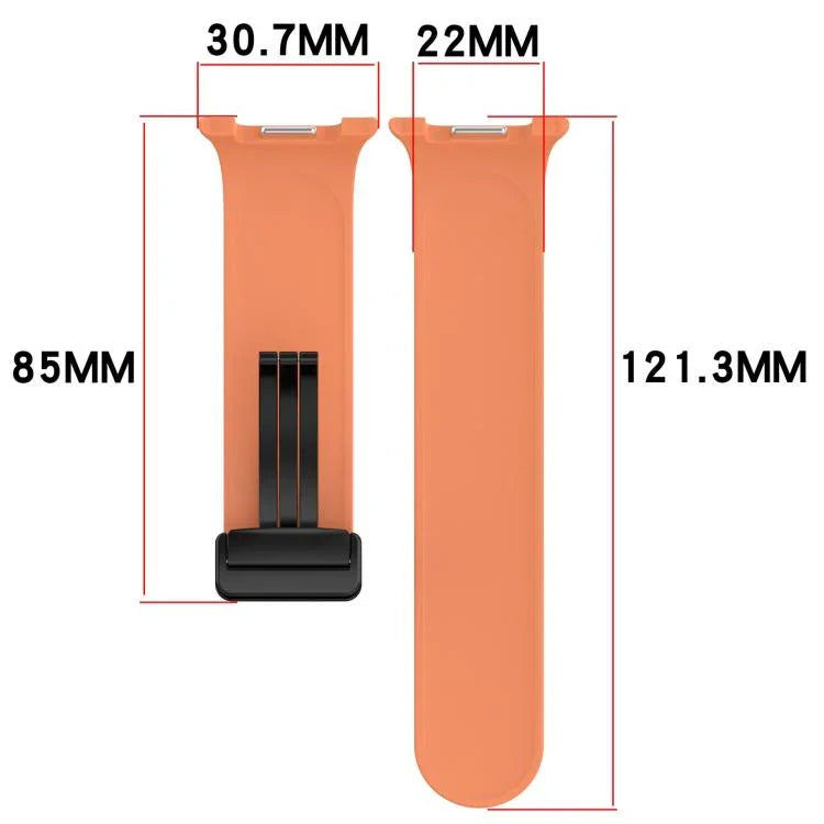 Folding Magnetic Buckle Silicone Watch Band, For Samsung Galaxy Watch8 / Watch8 Classic