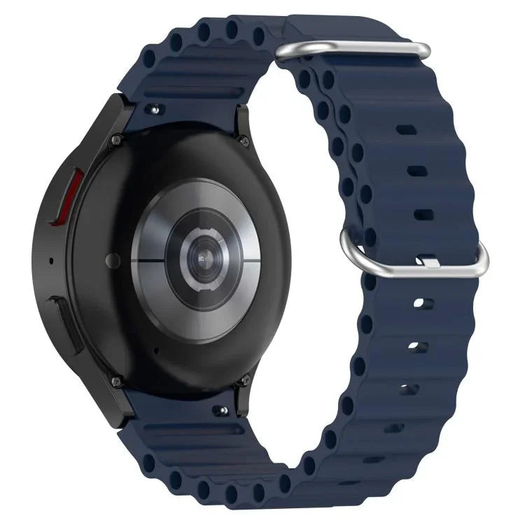 Marine Silver Buckle Silicone Watch Band, For Samsung Galaxy Watch 7 40 / 44mm