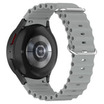 Marine Silver Buckle Silicone Watch Band, For Samsung Galaxy Watch 7 40 / 44mm