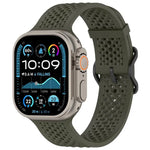 Breathable Holes Silicone Watch Band, For Apple Watch 46mm / 49mm / 45mm / 44mm
