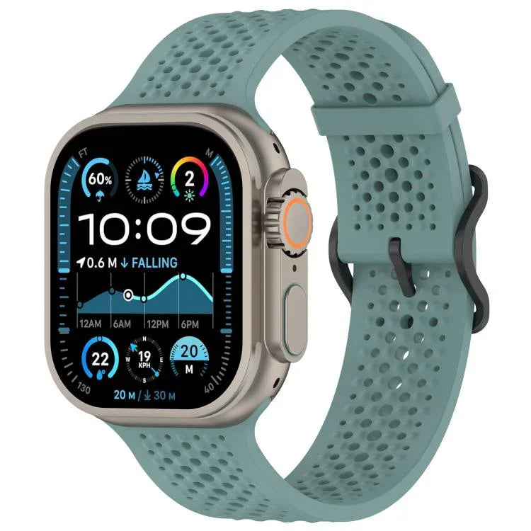 Breathable Holes Silicone Watch Band, For Apple Watch 46mm / 49mm / 45mm / 44mm