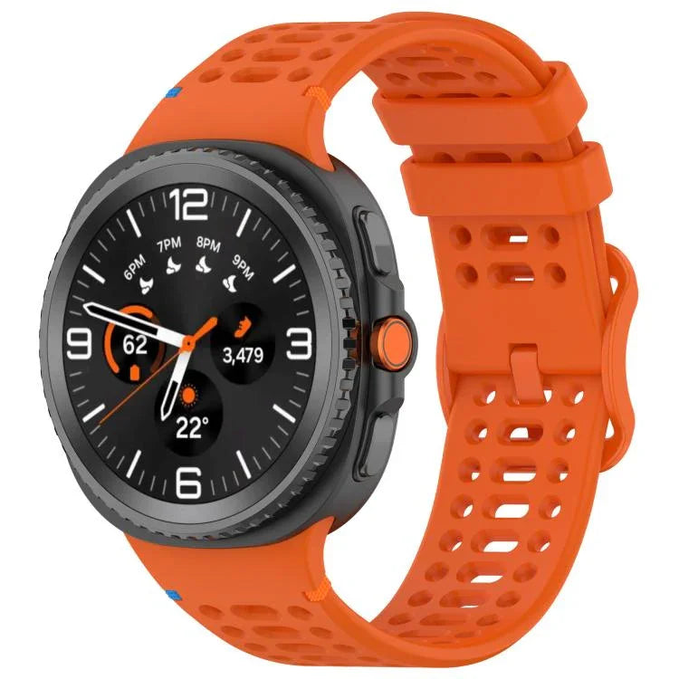 Eight-shaped Buckle Breathable Stitched Silicone Watch Band, For Samsung Galaxy Watch8 / Watch8 Classic