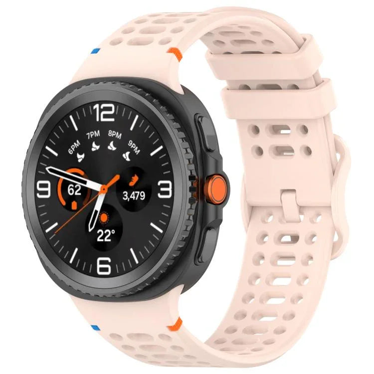 Eight-shaped Buckle Breathable Stitched Silicone Watch Band, For Samsung Galaxy Watch8 / Watch8 Classic