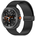 Small Plaid Texture Magnetic Buckle Silicone Watch Band, For Samsung Galaxy Watch8 / Watch8 Classic