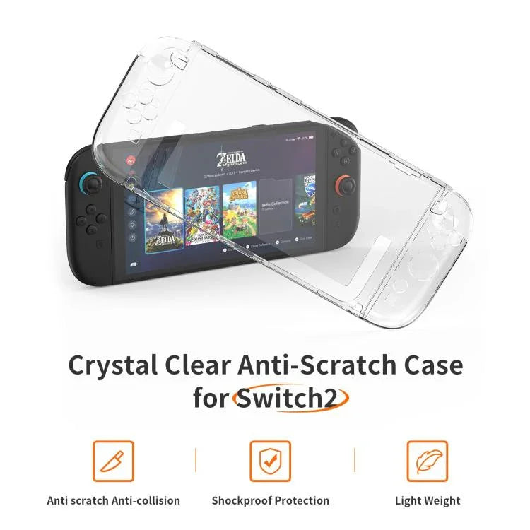Game Console Split Full Cover Transparent PC Protective Case, For Nintendo Switch 2