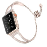 V-Shaped Diamond Zinc Alloy Watch Band, For Apple Watch 46mm / 49mm / 45mm / 44mm, For Apple Watch 42mm / 41mm / 40mm / 38mm