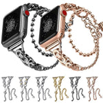 Double Circle Beaded Chain Zinc Alloy Watch Band, For Apple Watch 46mm / 49mm / 45mm / 44mm, For Apple Watch 42mm / 41mm / 40mm / 38mm