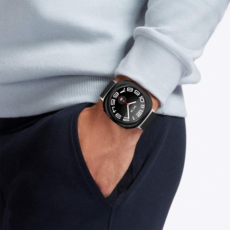 Dual Sides Lychee Genuine Leather Watch Band, For Samsung Galaxy Watch Ultra 47mm / Ultra 2025
