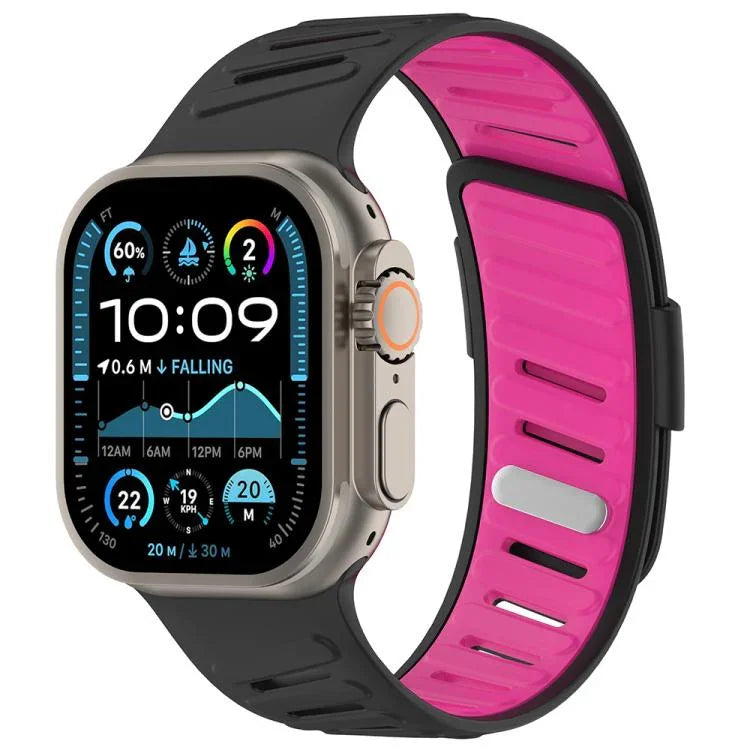 Oblique Buckle Breathable Two-Color Silicone Watch Band, For Apple Watch 46mm / 49mm / 45mm / 44mm