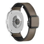 Square Magnetic Buckle Leather Skin Silicone Watch Band, For Samsung Galaxy Watch8 / Watch8 Classic