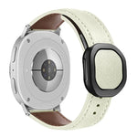 Magnetic Fold Genuine Buckle Leather Watch Band, For Samsung Galaxy Watch8 / Watch8 Classic