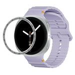 Speed Bezel and Wavy Grain Stitched Color Buckle Silicone Watch Band, For Samsung Galaxy Watch8 44mm, For Samsung Galaxy Watch8 40mm