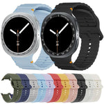 Speed Bezel and Wavy Grain Stitched Color Buckle Silicone Watch Band, For Samsung Galaxy Watch8 44mm, For Samsung Galaxy Watch8 40mm