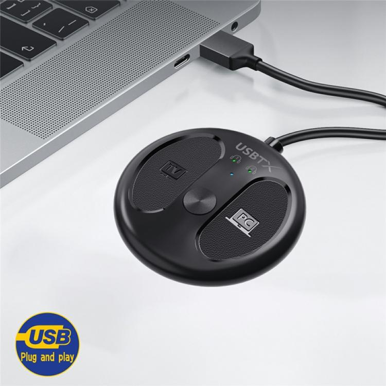 For TV PC LE524 USB Bluetooth 5.4 Audio Transmitter 50m Range Dual Connection Adapter, LE524