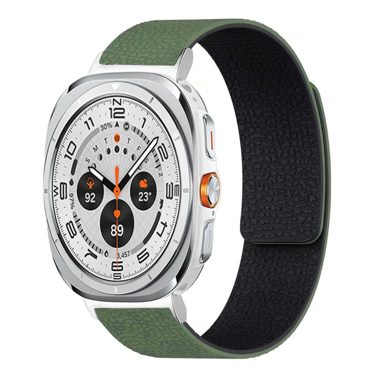 Lychee Texture Soft Magnetic Silicone Watch Band, For Samsung Galaxy Watch Ultra 47mm / Ultra 2025, For Samsung Galaxy Watch8 / 8 Classic