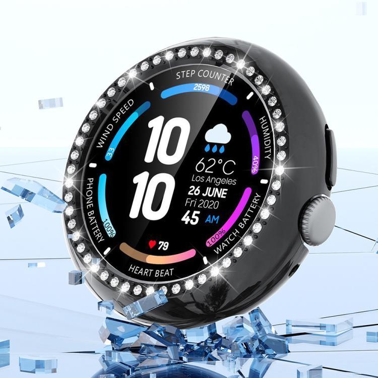 Single Row Diamond Hollow PC Watch Protective Cover, For Google Pixel Watch4 45mm, For Google Pixel Watch4 41mm