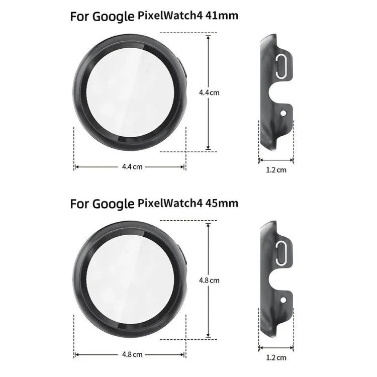 Tempered Film Integrated PC Watch Protective Cover, For Google Pixel Watch4 45mm, For Google Pixel Watch4 41mm