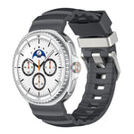 Silver Buckle Silicone Watch Band, For Samsung Galaxy Watch8 / Watch8 Classic