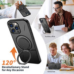 Kalebol Magnetic MagSafe Rotation Holder PC Phone Case, For iPhone 14 Pro, For iPhone 14 Pro Max, For iPhone 13 Pro Max, For iPhone 13 Pro, For iPhone 13