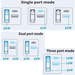 FC1 3-in-1 70cm Retractable Type-C Cable, PD3.0, QC3.0 USB Phone Charger, UK Plug, UK Plug