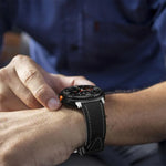 Silicone Hybrid Leather Skin Watch Band, For Samsung Galaxy Watch8 / Watch8 Classic