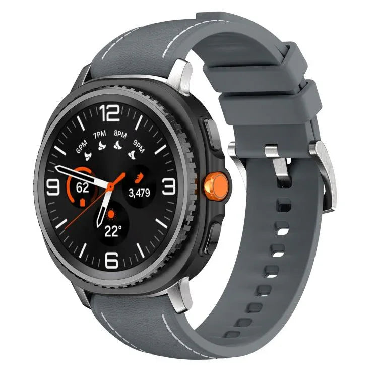 Silicone Hybrid Leather Skin Watch Band, For Samsung Galaxy Watch8 / Watch8 Classic