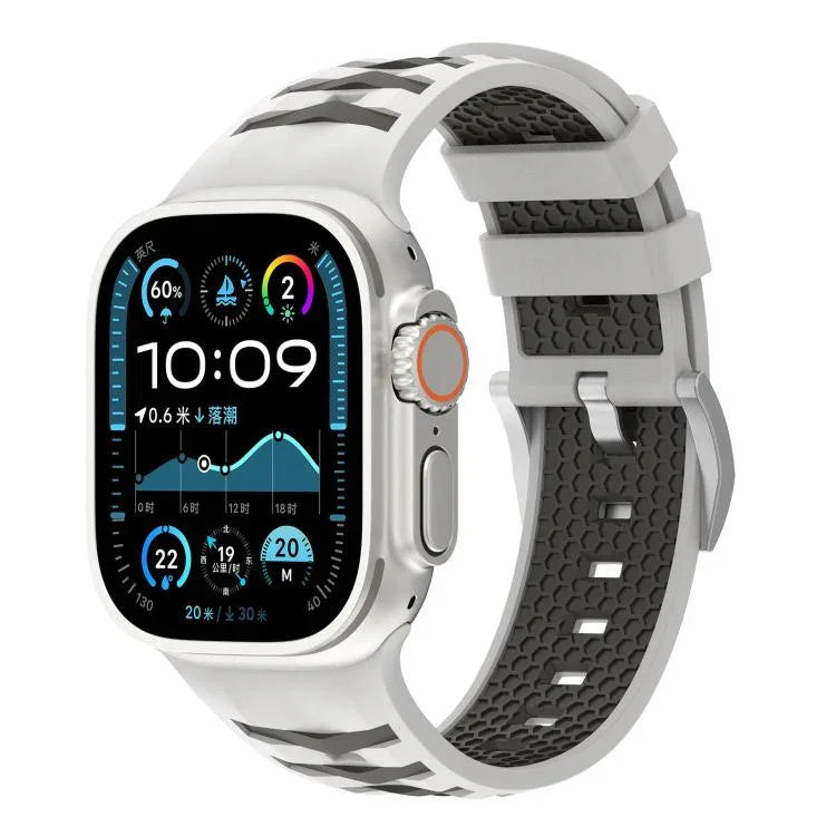 Tire Texture Two-Color Silicone Watch Band, For Apple Watch 46mm / 49mm / 45mm / 44mm, For Apple Watch 42mm / 41mm / 40mm / 38mm