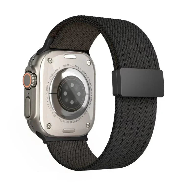 Single Color Magnetic Snap Four Strand Elastic Nylon Watch Band, For Apple Watch 46mm / 49mm / 45mm / 44mm, For Apple Watch 42mm / 41mm / 40mm / 38mm