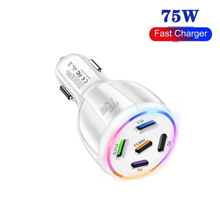 TE-P51 75W USB-C x 3 + USB x 2 Multi Port Car Charger, TE-P51