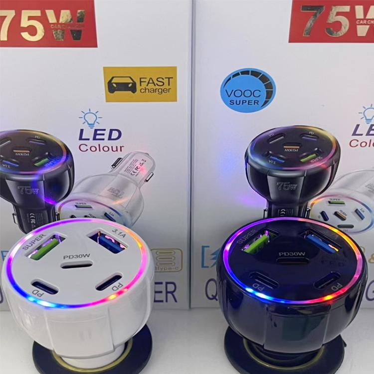 TE-P51 75W USB-C x 3 + USB x 2 Multi Port Car Charger, TE-P51