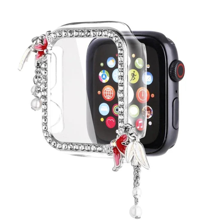 Tassel Butterfly Single Diamond Hollow PC Watch Shell, For Apple Watch Series 6 / 5 / 4 & SE 44mm, For Apple Watch Series 6 / 5 / 4 & SE 40mm, For Apple Watch Series 9 / 8 / 7 45mm, For Apple Watch Series 9 / 8 / 7 41mm