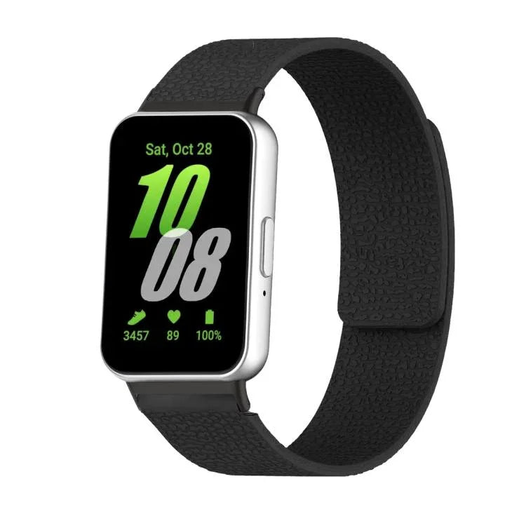 Lychee Texture Soft Magnetic Silicone Watch Band, For Samsung Galaxy Fit3