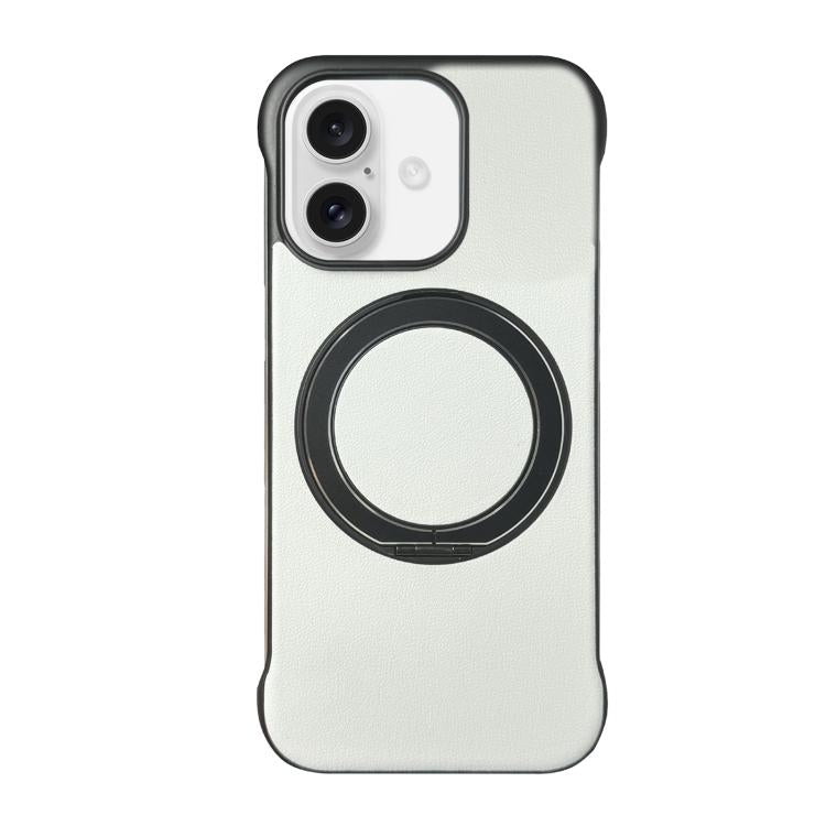 Frameless Leather-Skin PC MagSafe Holder Phone Case, For iPhone 17 Pro Max, For iPhone 17 Pro, For iPhone 17, For iPhone Air, For iPhone 16 Pro Max, For iPhone 16 Pro